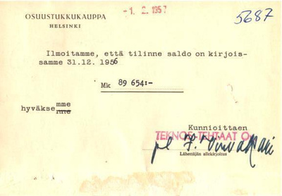 FIRMAKORTTI TEKNOS -TEHTAAT OY SOCKENBACKA