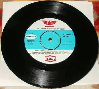 JAAKKO SALON ORKESTERI JA KUORO ~ Union & Texaco Oil's ~ 7"