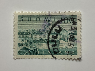 496 / 1958 M54 Helsinki 100 mk o leimattu