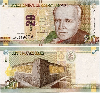 Peru 20 Nuevos Soles v.2009 (P-183) UNC