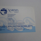 Nordia 1985 -postimerkkinäyttely, pääsylippu - pikkukuva 1
