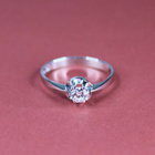 Timanttisormus kulta 18 K .750 pyöreä briljantti 1/4 ct W - pikkukuva 1