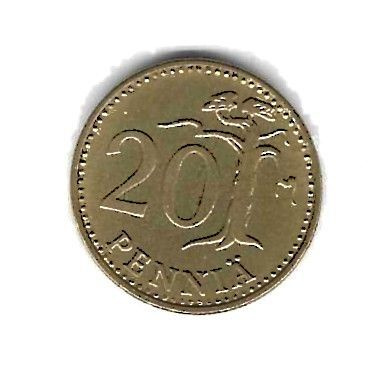 1967 20 PENNIÄ KOLIKKO KÄYTETTY