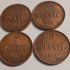 Nikolai II kupari 5 p vuosilta 1911,1914,1915 ja 1916. - pikkukuva 1