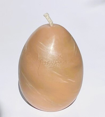 Mehiläisvahakynttilä -muna -vaaleanruskea- 7 cm x 10 cm