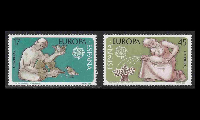 Espanja 2726-7 ** Europa luonnonsuojelu (1986)