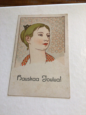 Art Nouveau tyylinen postikortti