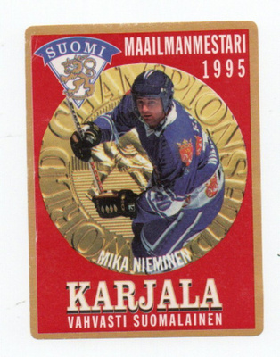 Maailmanmestarit 1995 MIKA NIEMINEN Olut etiketti