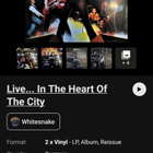 WHITESNAKE - LIVE IN THE HEART OF THE CITY 2LP - pikkukuva 3