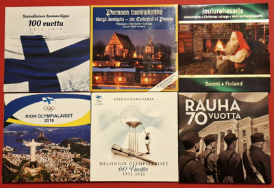 Suomi, 6 x spaesial €-vuosisarjaa. Harvinaiset.
