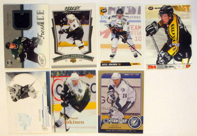 JUSSI JOKINEN x 7 korttia, mm 4 x jersey ja numeroitu Katso!