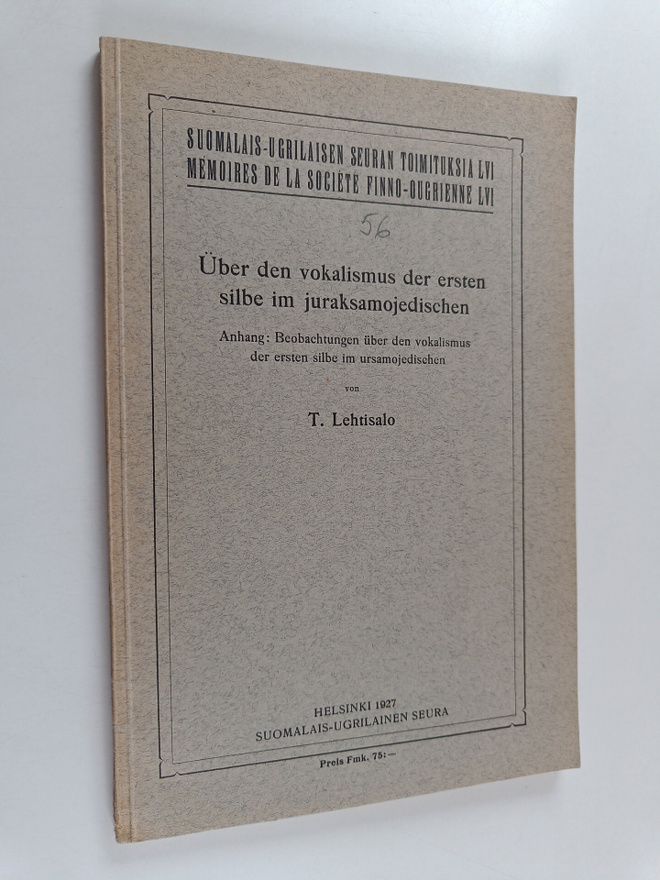 T. Lehtisalo : Uber den vokalismus der ersten silbe im ju...