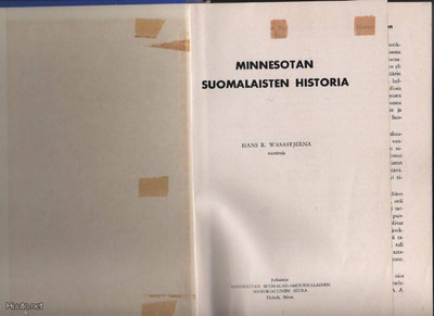 [Wasastjerna]: Minnesotan suomalaisten historia, Duluth 1957