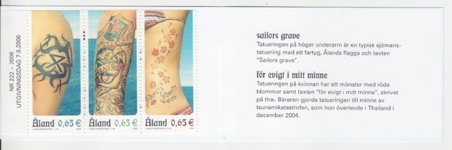 Åland  Tatuointeja 3 erilaista postituoreena.