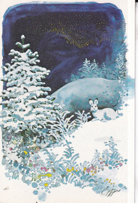 Omppu. Jänis talvella, e310