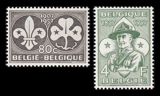 Belgia 1067-8 ** Partioliike 50v (1957)