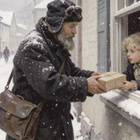 Tyttö saa paketin - pikkukuva 1