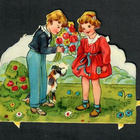 EAS 3006 - Lapsipari, koira ja kukat - 1950-luvulta - pikkukuva 1
