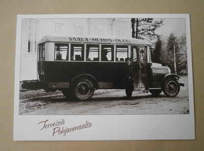 Linja-auto Vaala - Muhos - Oulu, SMY 100 v. numeroitu kortti