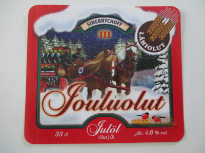 VANHA OLUT ETIKETTI - JOULUOLUT III 4.6% (K26-37)
