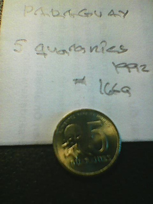 Paraguay 5 quaranies 1992, km#166a