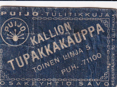 Helsinki, Kallion Tupakkakauppa , Osakeyhtiö Savo    b549