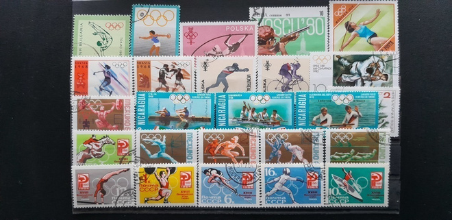 KESÄOLYMPIALAISET postimerkkejä 25 kpl