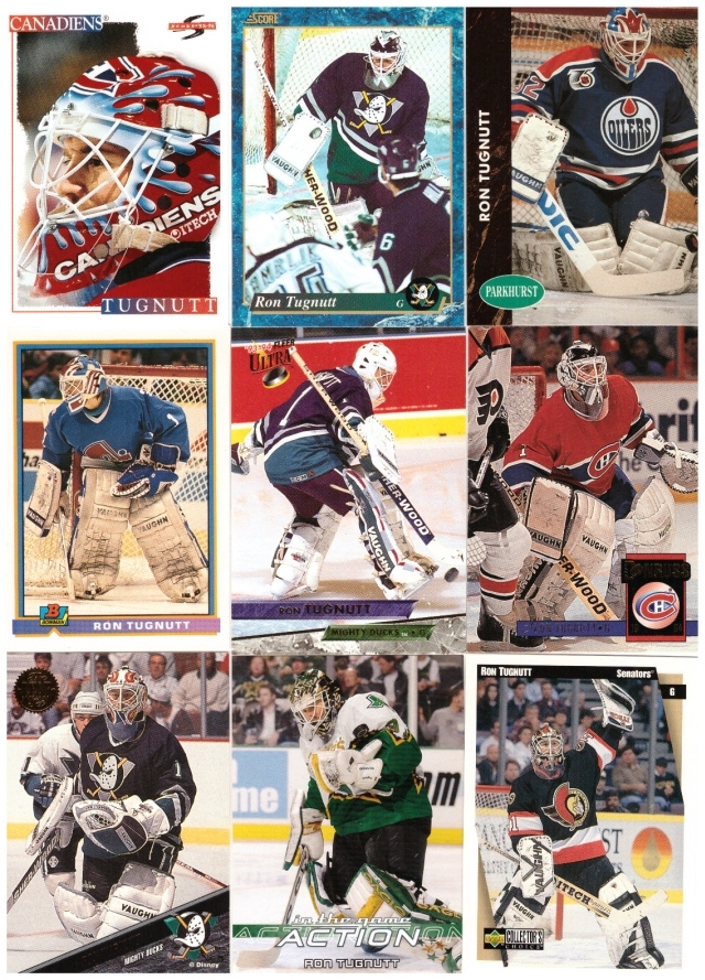 9 x Maalivahti RON TUGNUTT Oilers, Ducks, Nordiques, Canadie