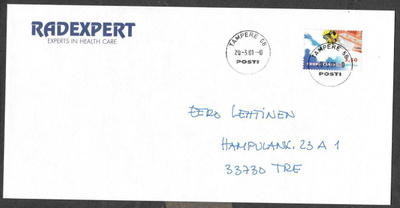 Postilähetys - Hiihdon MM 2001 (LAPE 1547) Tampere 20.3.01