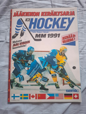 Hockey Jääkiekon keräilysarja MM 1991 -albumi (Semic)