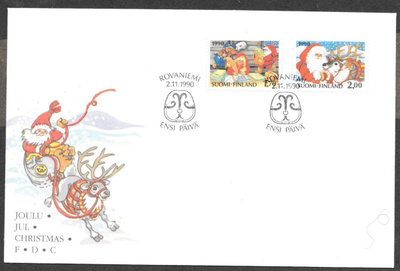 Joulu 1990 FDC (LAPE 1121-1122)