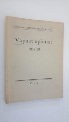 Kansanvalistusseura : Vapaat opinnot 1957-58