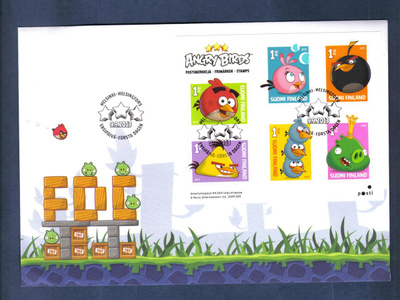 FDC Angry Birds...Helsinki 9.9.2013