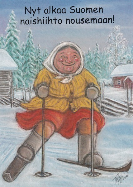 TERHO PELTONIEMI - EMÄNTÄ HIIHTÄMÄSSÄ - 1