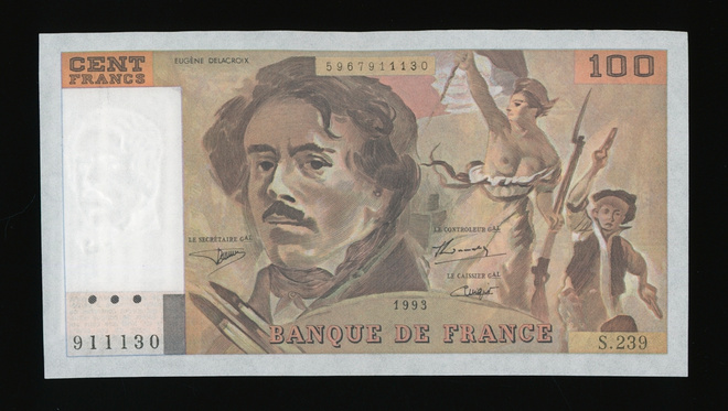 Ranska 100 Francs 1993 Delacroix, P154g2