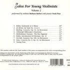 Barbara Barber/Trudi Post•Solos For Young Violinists Vol2 CD - pikkukuva 2