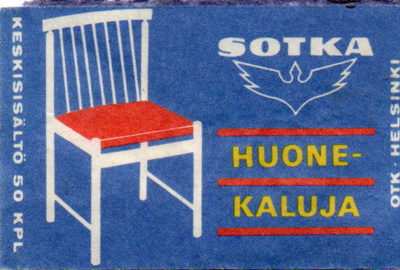 OTK Tulitikkuetiketti SOTKA HUONEKALUJA