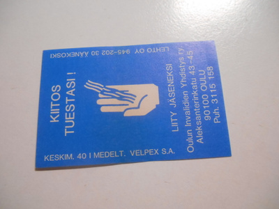 TT Etiketti Oulun Invalidien Yhdistys ry. OULU