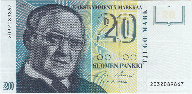20 Markkaa 1993 kl.8-9