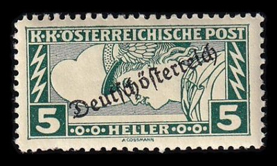 Itävalta 253A ** Painotuotteen pikamerkki 5 H (12½) (1919)