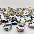 100 kpl UNISEX-sormuksia – ruostumaton teräs – koot 17–21 mm - pikkukuva 1