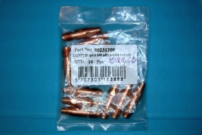 Virtasuutin M8x0,8x30mm CuCrZr 10 kpl pussi