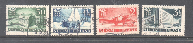 1938 posti 300 vuotta sarja leimattuna.