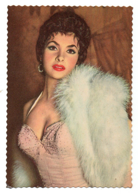 Vanha Rosoreunapostikortti GINA LOLLOBGIGIDA