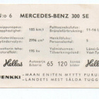 Purkkakuva Hellas Autosarja n:o 6 MERCEDES-BENZ 300 SE - pikkukuva 2