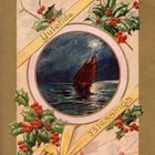 ANTIIKKIKORTTI / Purjevene ja rautatammen oksia. 1900-l. - pikkukuva 1