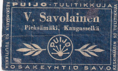 Pieksämäki, V. Savolainen, Osakeyhtiö Savo, Puijo . s47