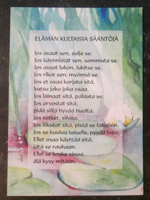 KULKEMATON ELÄMÄN KULTAISIA SÄÄNTÖJÄ A POLKUTIE POSITIIVARIT