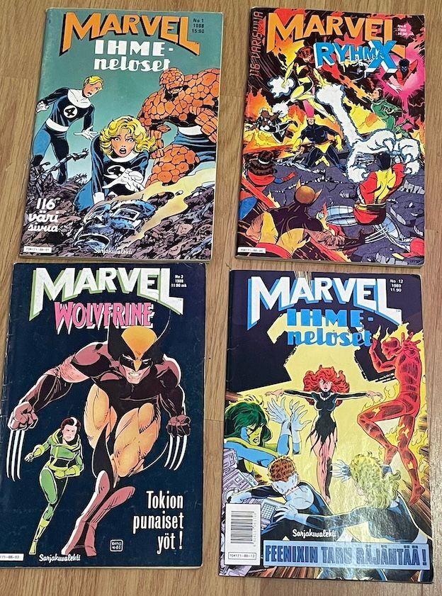 4 kpl Marvel -sarjakuvalehtiä (1988-1989)