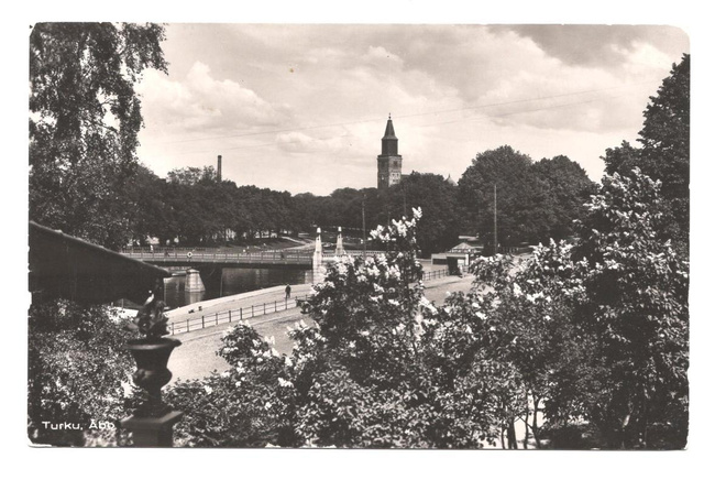 Turku, Tuomiokirkko, Auransilta, vanha mv valokuvakortti